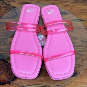 Nordstrom BP Viola Barbie Pink Braided Flat Slide Sandals